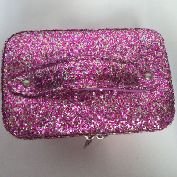 Caboodles Travel Case Glitter Small inside mirror Travel purple silver 4.5" x 7" - Picture 6 of 11